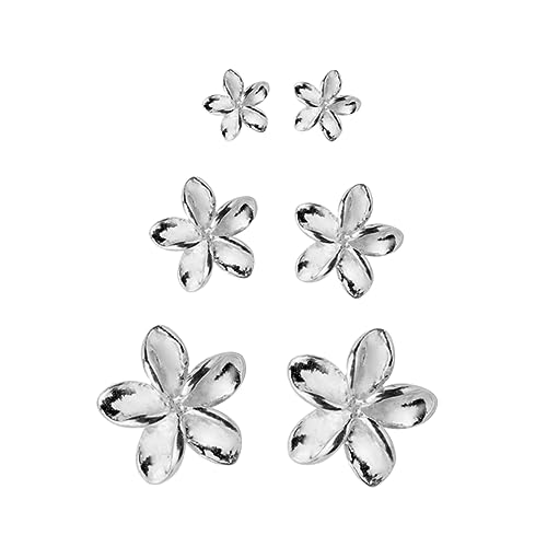 ROMISBABA 3 Paare Blumenkopfohrringe Silber Ohrringe Frauen Blumenohrring ROMISBABA 3 Paare Blumenkopfohrringe Silber Ohrringe Frauen Blumenohrring von ROMISBABA
