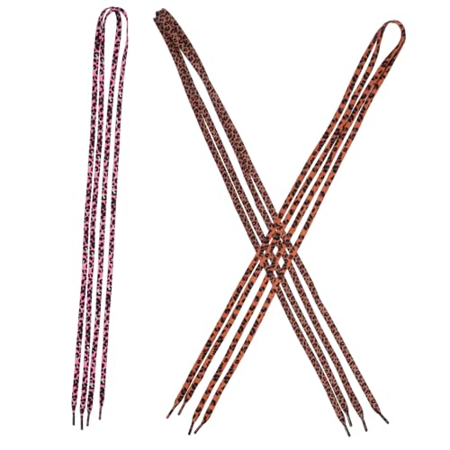 ROMISBABA 3 Paare Flache Leoparden schnürsenkel Bunte Schuhbänder mit Kreativem Tiermuster für Sneaker Damen Herren Modische Ersatz shoelaces Langlebig und Dekorativ von ROMISBABA