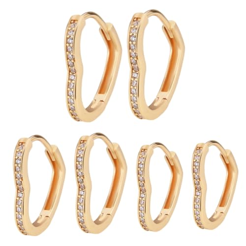 ROMISBABA 3 Paare Herzförmige Ohrstecker Damen Ohrringe mit Zirkonia Strass Schmuckset in Klein Mittel und Groß Ohrdekoration für Alltag und Party ROMISBABA 3 Paare Herzförmige Ohrstecker Damen Ohrringe mit Zirkonia Strass Schmuckset in Klein Mittel und Groß Ohrdekoration für Alltag und Party von ROMISBABA