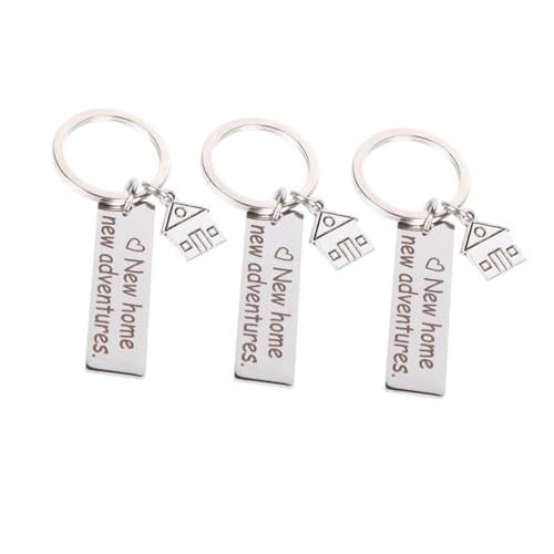 ROMISBABA 3 Stück Edelstahl Schlüsselanhänger Anhänger Haus Einzug Langlebig Stilvoll Chic für Schlüssel und Taschen Damen Herren von ROMISBABA