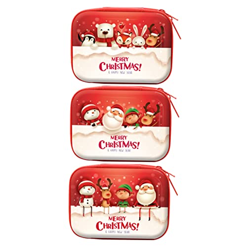 ROMISBABA 3stücke Weihnachts-münzbeutel Aus Blech Niedliche Aufbewahrungstaschen Für Kleingeld Und Süßigkeiten Mitgebsel Für Weihnachten Vielseitig Einsetzbar von ROMISBABA