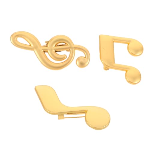 ROMISBABA 3 Stück Musikalische Noten Brosche Teiliges Goldfarbene Anstecknadeln für Herren Damen Filigraner Anstecker mit Hochwertiger Vergoldung Modische Anstecknadel für Anzug Party von ROMISBABA