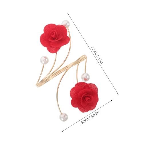 ROMISBABA 3 Stück Rote Armreifen für Damen Verstellbare Metall Arm mit Hohl Floral Design Oberarm Schmuck mit Blumendetails für Casual Formelle Anlässe und Sommermode von ROMISBABA