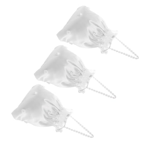 ROMISBABA 3 Stück Satin Braut Geldbeutel mit Blumen-design Kleine Stilvolle Brauttasche für Brautjungfern und Blumenmädchen Kompakte Hochzeitstasche für Geld Schmuck und Partybedarf von ROMISBABA