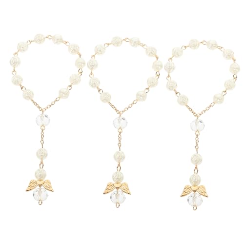 ROMISBABA 3 Stück Teiliges Armband mit Rosenperlen Religiöse Gebetsperlen für Frauen Leichtes Tragbares Armband für Gebet und Anbetung Geschenkidee für Taufen und Besondere Anlässe von ROMISBABA