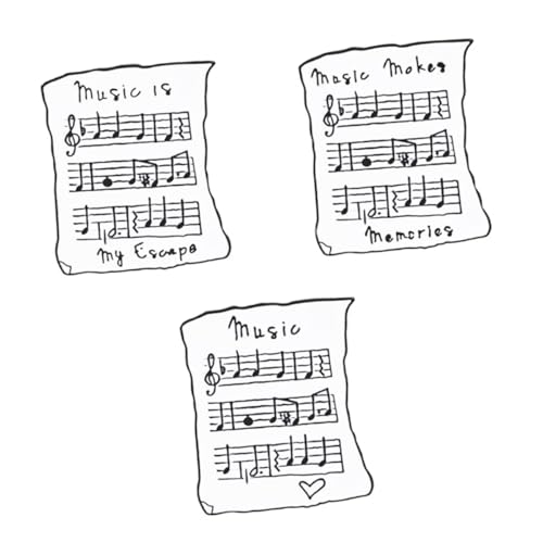 ROMISBABA 3 Stück Teiliges Mini Broschen Musiknoten Design Modische Cartoon Anstecknadeln aus Legierung Vielseitiger Schmuck für Damen Kleidung Dekorationspins von ROMISBABA