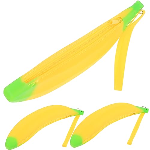 ROMISBABA 3 Stück Teiliges Silikon Stifteetui Bananenform Große Kapazität Federmäppchen für Kreative Cartoon Schreibwaren Tasche Praktischer Organizer für Bleistifte und Stifte ROMISBABA 3 Stück Teiliges Silikon Stifteetui Bananenform Große Kapazität Federmäppchen für Kreative Cartoon Schreibwaren Tasche Praktischer Organizer für Bleistifte und Stifte von ROMISBABA