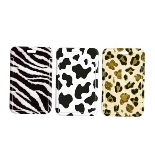 ROMISBABA 3 Stück Tiermuster Kartenhüllen aus Kunststoff Robuste Schutzhüllen für Ausweise Studentenausweise und Busfahrkarten Leicht Praktisch Tragbar für Täglichen Gebrauch von ROMISBABA