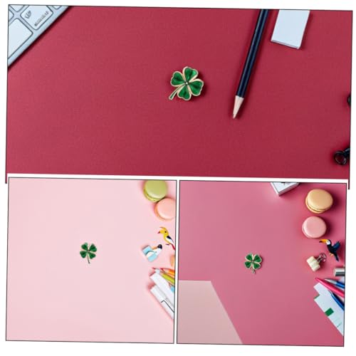 ROMISBABA 3 Stück Vierblättriges Kleeblatt Broschen Grüne Emaille Anstecknadeln aus Langlebiger Vielseitiges Schmuckaccessoire für Damen Modisch Leichter Irish Shamrock Pin für Alltag und von ROMISBABA
