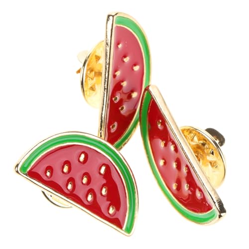 ROMISBABA 3 Stücke Wassermelone Brosche Pin Corsage Kragen Revers Abzeichen Schmuck Obst Form Brosche Pin Retro Schal Clips Frauen Kleid Clips von ROMISBABA