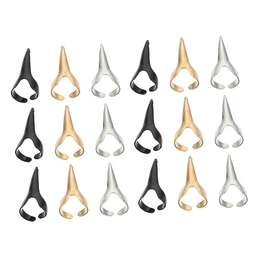 ROMISBABA 30 Stück Halloween Finger Ringe Punk Cosplay Schmuck für Frauen und Mädchen Goldenen Silbernen und Schwarzen Offenen Ringen für Kostümpartys und Events von ROMISBABA