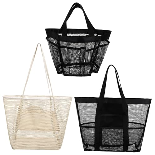 ROMISBABA 3Stücke Große Mesh Strandtasche Tragetasche für Strand Pool Leicht Geräumig Teiliges für Frauen für Reisen Freizeit mit Stabilen Vielseitigem ROMISBABA 3Stücke Große Mesh Strandtasche Tragetasche für Strand Pool Leicht Geräumig Teiliges für Frauen für Reisen Freizeit mit Stabilen Vielseitigem von ROMISBABA