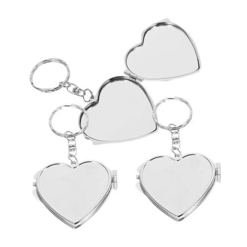 ROMISBABA 3 Teiliges Herz Spiegel Schlüsselanhänger Klappbarer Doppel Seiten Kosmetikspiegel Mit Herzform Praktisches Accessoire Für Unterwegs von ROMISBABA