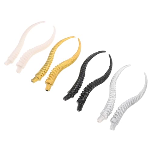 ROMISBABA 4 Paare Kostüm Hörner Faux Tierhörner Leichtes Realistisches Design für Haarclips Cosplay Halloween Themenpartys Geeignet für Erwachsene von ROMISBABA