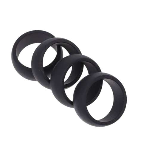 ROMISBABA 4 STÜCKE Silikonring Sportlicher Flexibler Finger Ringschutz Herren Hautfreundlich für Training und Alltag Schwarz Vielseitig und von ROMISBABA