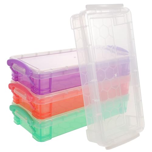 ROMISBABA 4 Stück Bleistift Aufbewahrungsbox Nettes Bleistiftkoffer Bleistiftfälle Federmäppchen Lagerung Pencil case stiftbox Federmäppchen für Schreibwaren Federmäppchen skizzieren von ROMISBABA