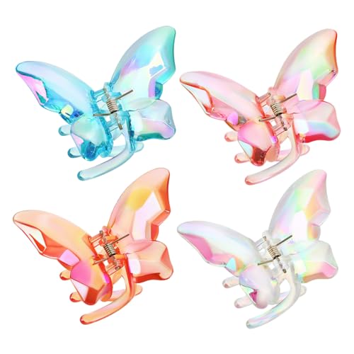 ROMISBABA 4 Stück Bunte Schmetterling Haarspangen Haarclips Rutschfest Vielseitig Einsetzbar für Damen und Mädchen Modische Haarklammern Praktische Styling accessoires von ROMISBABA