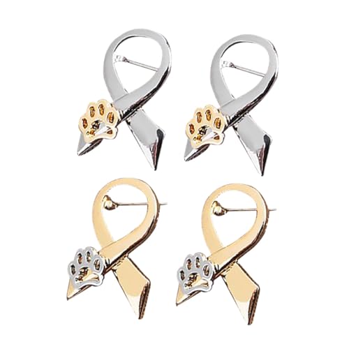 ROMISBABA 4 Stück Dekorative Broschen Hundekralle in Schleifenform Modische Anstecknadeln für Damen Vielseitig Kombinierbar mit Pullover Kleid Schal Elegantes Schmuck Accessoire in Gold und von ROMISBABA
