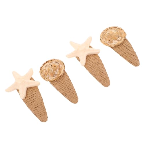 ROMISBABA 4 Stück Ferienhaarzubehör am Meerjungfrauen-Accessoires für Damenhaare Muschel Haarspangen Meerjungfrau-Accessoires-Damenkostüm Muschelclip Clip am Strand Plastik Beige von ROMISBABA