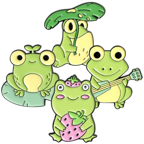 ROMISBABA 4stücke Cartoon Frosch Brosche Emaille Anstecknadeln Für Kleidung Taschen Und Hüte Niedliches Tier Schmuck Für Accessoire Für Partys Und Tägliches Tragen ROMISBABA 4stücke Cartoon Frosch Brosche Emaille Anstecknadeln Für Kleidung Taschen Und Hüte Niedliches Tier Schmuck Für Accessoire Für Partys Und Tägliches Tragen von ROMISBABA