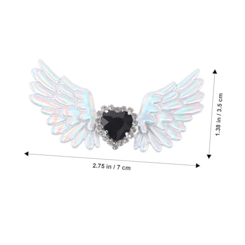ROMISBABA 4 Stück Gothic Angel Wing Schuhclips Silber mit Strasssteinen Schuhdekoration für Basteln und Hochzeit Langlebige und Stoffverarbeitung Bling Accessoires für Damen von ROMISBABA