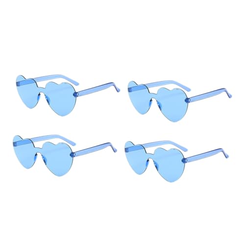 ROMISBABA 4 Stück Herzförmige Sonnenbrillen Transparent Rimless Sommer Sonnenbrille Accessoire Strand Reise Party Eyewear ROMISBABA 4 Stück Herzförmige Sonnenbrillen Transparent Rimless Sommer Sonnenbrille Accessoire Strand Reise Party Eyewear von ROMISBABA