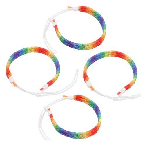 ROMISBABA 4 Stück Regenbogenarmbänder Verstellbare Handgefertigte Freundschaftsarmbänder für Männer und Frauen Geeignet für Partys Reisen und Alltag ROMISBABA 4 Stück Regenbogenarmbänder Verstellbare Handgefertigte Freundschaftsarmbänder für Männer und Frauen Geeignet für Partys Reisen und Alltag von ROMISBABA