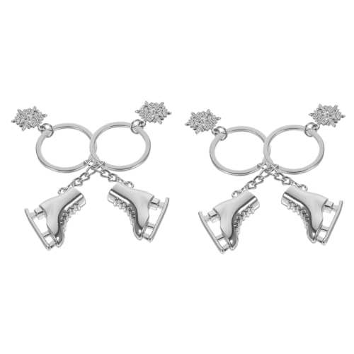 ROMISBABA 4stücke Schlüsselanhänger Skates Mit Schneeflocken-Design Metall Für Handtaschen Und Rucksäcke Winterliche Deko Für Freunde Und Familie von ROMISBABA