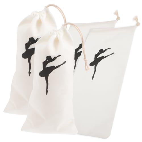 ROMISBABA 4 Stück Tanzpunkte Schuhspeicherbeutel Tanzschuhe Für Frauen Ballettschuhe Aufbewahrung Tänzer Taschen Satin -Tasche Für Ballettschuhe Tanzbeutel Mit Kordelzug Tanzen Segeltuch von ROMISBABA