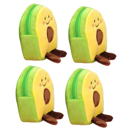ROMISBABA 4 Stück Teiliges Avocado Münzgeldbörse aus Weichem Plüsch Süße Kleine Portemonnaies für Mädchen Leichtes Langlebiges Design für Alltag Reisen und Geschenke von ROMISBABA