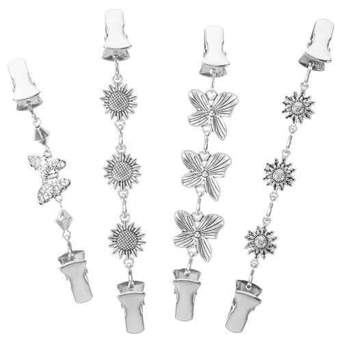 ROMISBABA 4 Stück Teiliges Cardigan Clips mit Blumen Schmetterlingsdesign Modische Broschen für Pullover und Kleider Vielseitige Strickjacken Shirt Clips Elegant und Sicher für Alltag und von ROMISBABA
