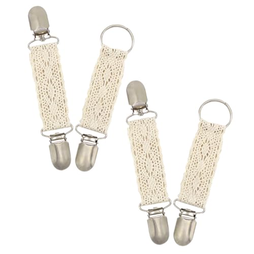 ROMISBABA 4 Stück Teiliges Cardigan Clips mit Spitzenbesatz Multifunktionale Strickjackenverschlussklammern Tragbare Schal und Hut Clip Accessoires für Damen für Reisen und Vielseitige von ROMISBABA