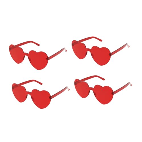 ROMISBABA 4 Stück Teiliges Herzförmiger Rahmenloser Sonnenbrillen Transparente Farbverläufe Uv Schutz Modisches Accessoire für Strand Party und Shopping ROMISBABA 4 Stück Teiliges Herzförmiger Rahmenloser Sonnenbrillen Transparente Farbverläufe Uv Schutz Modisches Accessoire für Strand Party und Shopping von ROMISBABA