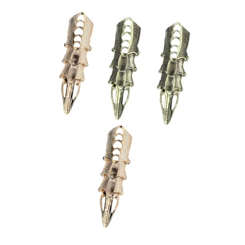 ROMISBABA 4 Stück Teiliges Kreative Metallische Knöchelringe Biegsame und Zarte Fingerringe in Gold und Antikbronze Party Dekoration für Damen und Herren von ROMISBABA