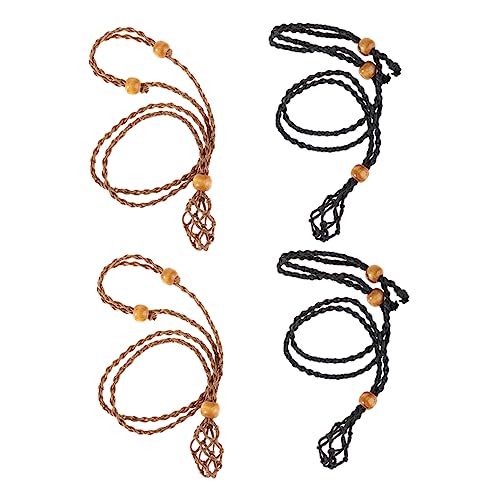ROMISBABA 4stücke Halskettenkordel Leere Steine Halter Für Diy Schmuck Anhänger Halskette Mit Einstellbarer Schnur Wachseinfassung Halskette Kordel Für Basteln von ROMISBABA