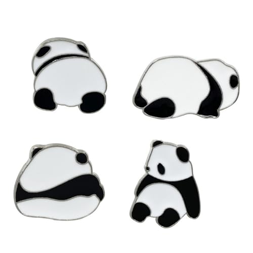 ROMISBABA 4 Stück Teiliges Panda Design Broschen Cartoon Tier Abzeichen Niedliche Anstecker für Kleidung und Taschen für Frauen Mädchen und Freunde von ROMISBABA