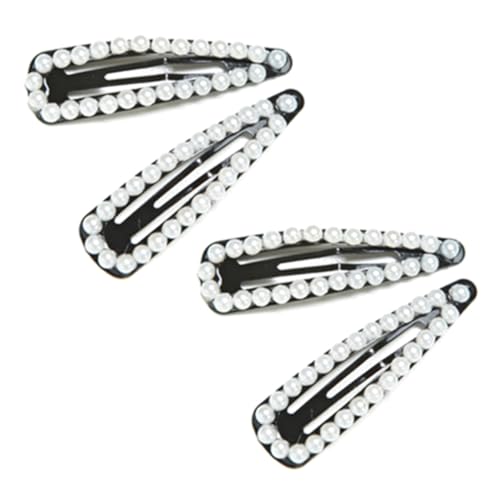 ROMISBABA 4 Stück Teiliges Perlenglanz Haarspangen für Kleine Mädchen und Frauen Rutschfeste Stilvolle Haarschmuck Clips für Hochzeit Party und Alltag von ROMISBABA