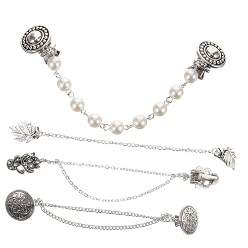 ROMISBABA 4 Stück Teiliges Retro Strickjacken Clips Stabile Legierung Cardigan Broschen mit Vintage Design Vielseitig Einsetzbar für Damen Pullover Elegante Kragen Verschlüsse für Alltag und von ROMISBABA