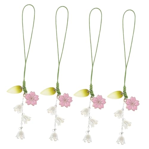 ROMISBABA 4 Stück Teiliges Tulpen schlüsselanhänger Kurze Telefonband Dekoration Stylisches Phone Carrier Accessoire Vielseitiger Handyschmuck und Bag Charms Anhänger in Rosa ROMISBABA 4 Stück Teiliges Tulpen schlüsselanhänger Kurze Telefonband Dekoration Stylisches Phone Carrier Accessoire Vielseitiger Handyschmuck und Bag Charms Anhänger in Rosa von ROMISBABA