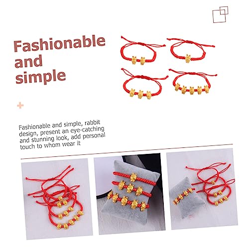 ROMISBABA 4 Stück Teiliges Verstellbares Geflochtenes Hasen Armband Chinesisches Glücksarmband Rotes Seil Feng Shui Schmuck Neujahr Passend für Frauen und Mädchen ROMISBABA 4 Stück Teiliges Verstellbares Geflochtenes Hasen Armband Chinesisches Glücksarmband Rotes Seil Feng Shui Schmuck Neujahr Passend für Frauen und Mädchen von ROMISBABA