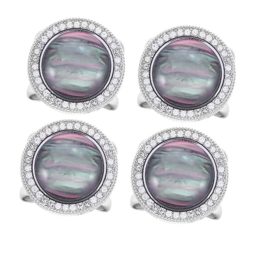 ROMISBABA 4 Stück Teiliges Vielseitige Schalschnallen aus Metall Runde Clips für Damen Multifunktionale T Shirt Knoten und Schalshalter Leichte Accessoires für Reisen und Alltag von ROMISBABA