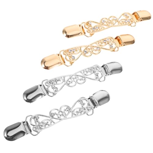 ROMISBABA 4 Stück Teiliges Vintage Cardigan Clips Langlebige Legierung Shawl Verschlüsse Leichter Hautfreundlicher Schmuck Vielseitig für Pullover Schals Kleider und Umhänge Geeignet von ROMISBABA