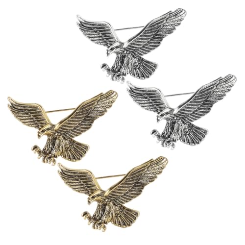 ROMISBABA 4 Stück Teiliges Vintage Tierbroschen im Retro Stil Modische Anstecknadeln für Herren und Damen Individuell Gestaltete Tierbroschen für Anzüge Hüte und Kleidung Ausdruck von Stärke von ROMISBABA