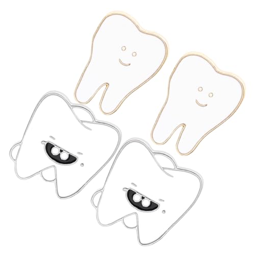 ROMISBABA 4 Stück Teiliges Zahn broschen Lustigem Cartoon design Modische Anstecknadeln für Damen und Jugendliche Vielseitig für Kleidung Rucksäcke Hüte und Mäntel Geeignet von ROMISBABA