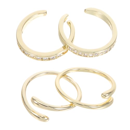 ROMISBABA 4 Stück Teiliges Zehenring-set für Damen Verstellbare Offene Ringe mit Funkelnden Strasssteinen Leichtes Boho-fußschmuck-accessoire für Sommer Strandurlaub und Bequemen von ROMISBABA