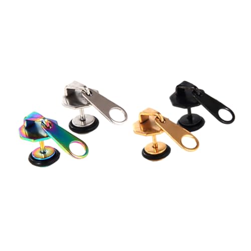 ROMISBABA 4 Stück Titanstahl Ohrstecker mit Hantel Design Kreative Punk Ohrringe Langlebig und Leicht Modisches Unisex Schmuckzubehör für Alltag und Party Zufällige Farben Zufällige Farbe von ROMISBABA