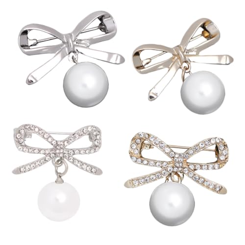 ROMISBABA 4 Stücke Bowknot Broschen Legierung Corsage Collar Buttons Kleidung Zubehör von ROMISBABA