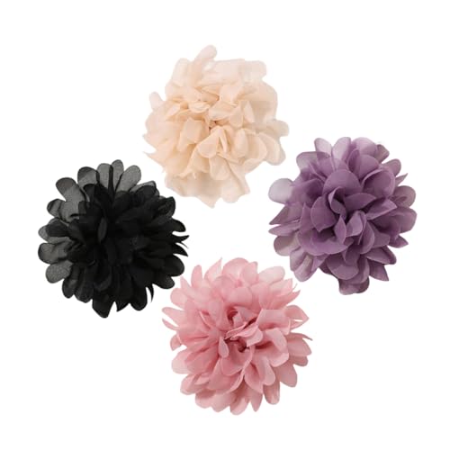 ROMISBABA 4 Stücke Teiliges Stoffblumen-broschen Hypoallergene Leichte Anstecknadeln Elegante Stoffblumen-anstecker für Kleider Schals Hüte Vielseitige Modeaccessoires für Hochzeit Party von ROMISBABA