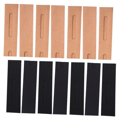 ROMISBABA 40 Stück Papier Stifthüllen mit Schwarzer und Kraftpapier Optik Einzeln für Kugelschreiber Geschenkverpackung Kleine Braune Papierbeutel Praktische Stifteaufbewahrung für Büro und von ROMISBABA