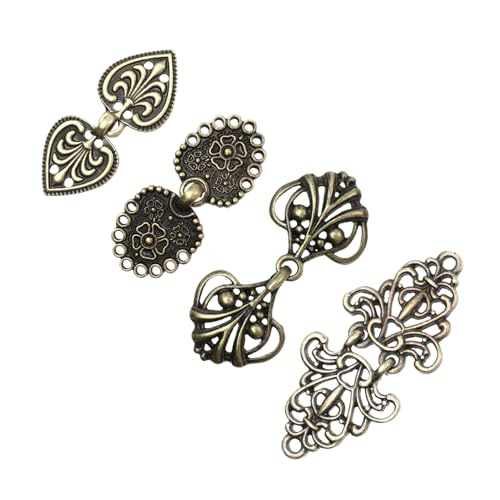 ROMISBABA 4Paare Vintage Umhangclip Teiliges Cape Mantelclip Zubehör für Cheongsam Cardigans Stilvolle DIY Modeaccessoires Robustes Material Formelle ROMISBABA 4Paare Vintage Umhangclip Teiliges Cape Mantelclip Zubehör für Cheongsam Cardigans Stilvolle DIY Modeaccessoires Robustes Material Formelle von ROMISBABA
